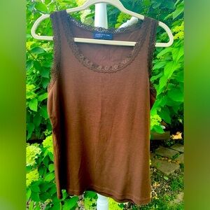 Jones NY cotton and lace tank